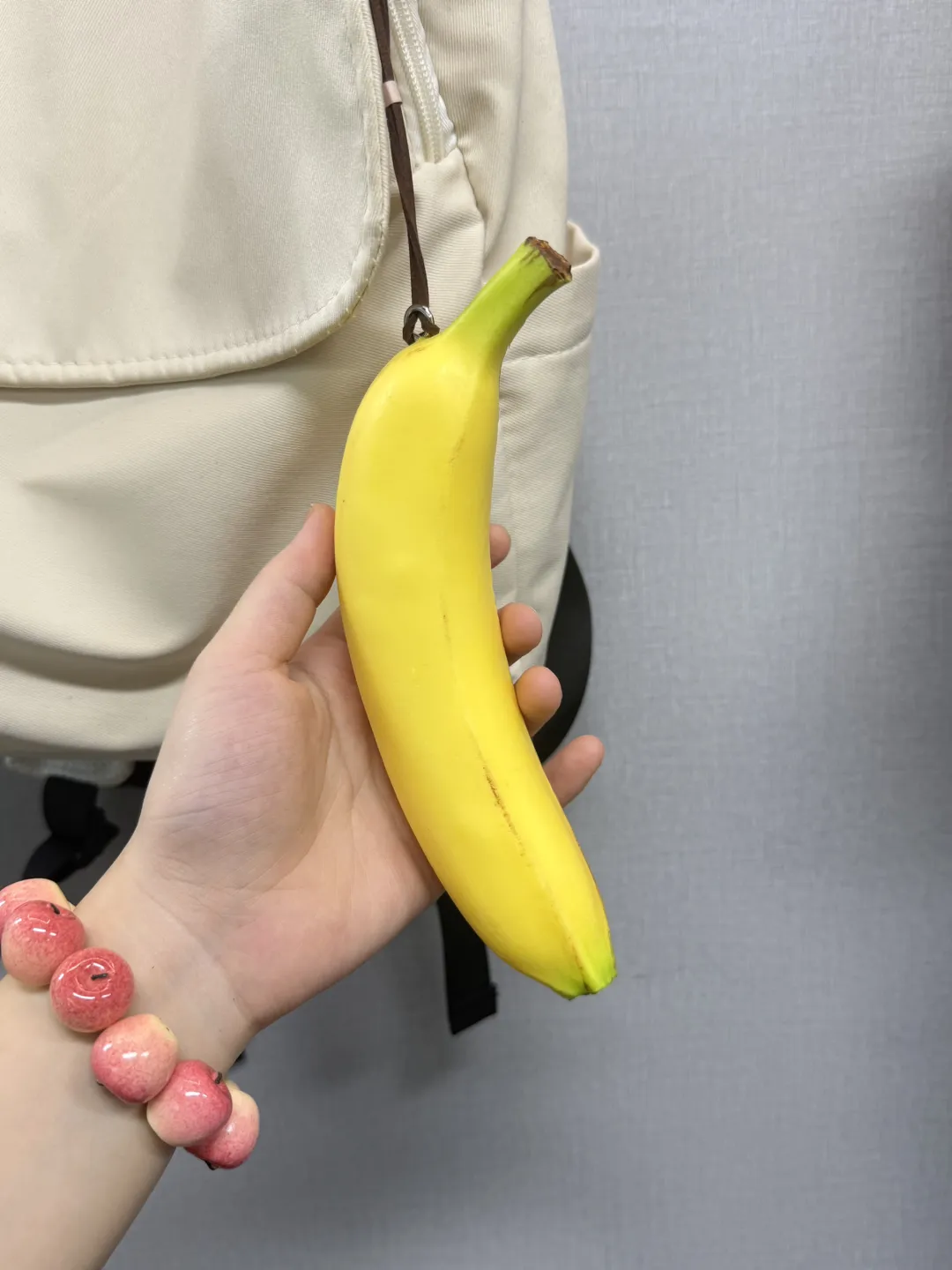 Banana Bag Charm – Realistic Squishy Fruit Keychain with Suede Strap