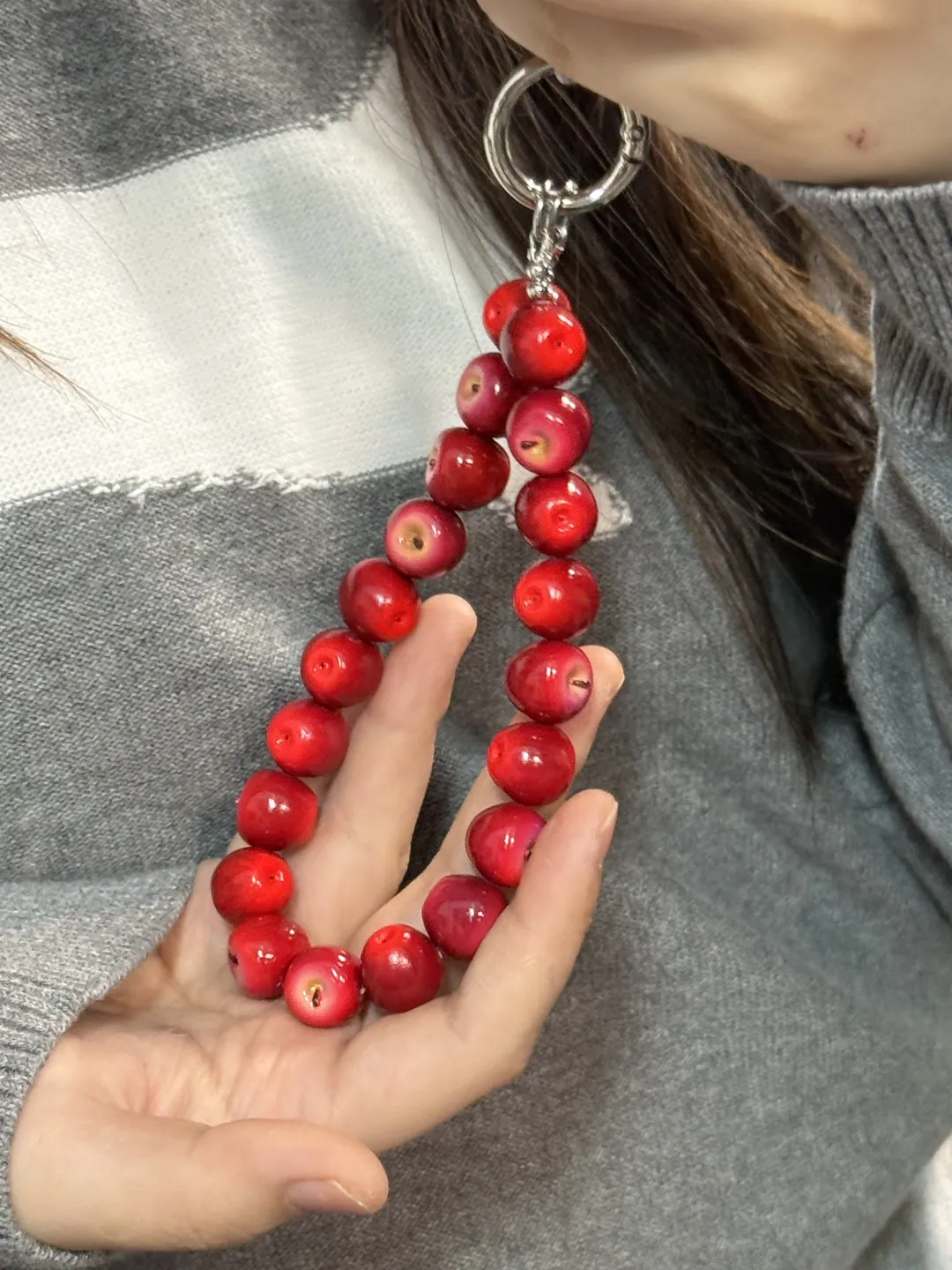 Mini Apple Bag Charm – Handcrafted Quirky Fruit Jewelry - Image 5