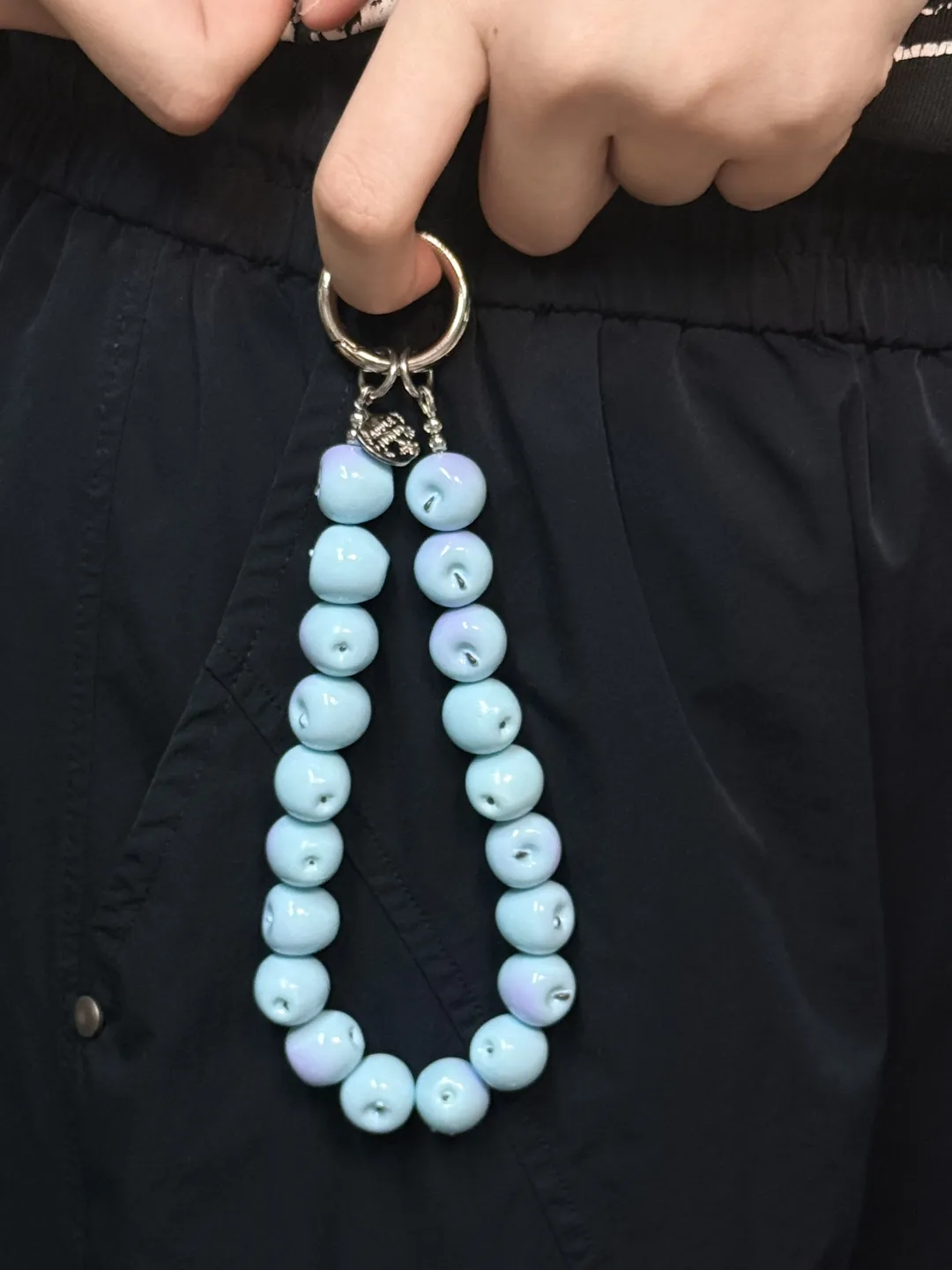 Mini Apple Bag Charm – Handcrafted Quirky Fruit Jewelry - Image 4