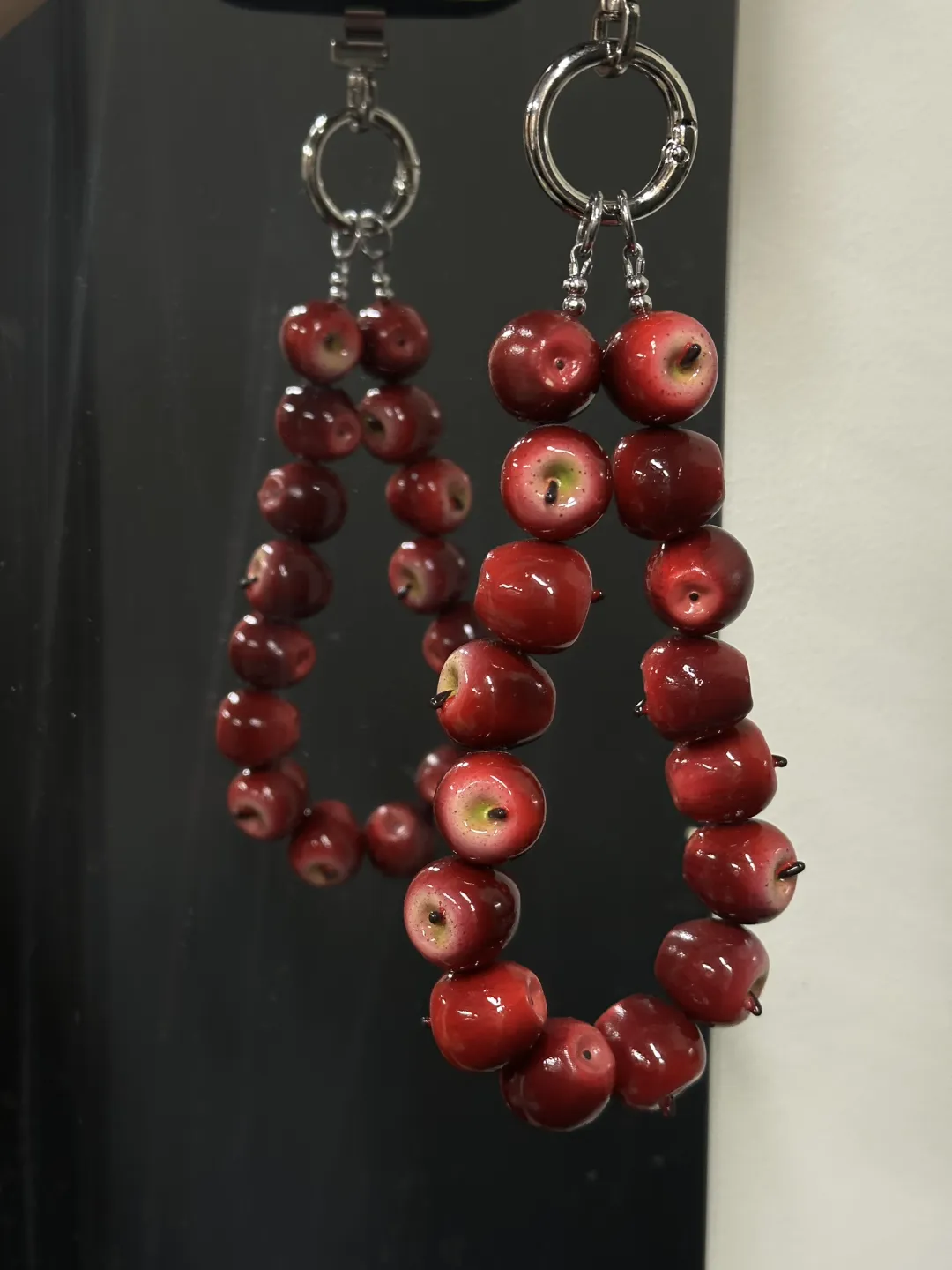 Mini Apple Bag Charm – Handcrafted Quirky Fruit Jewelry