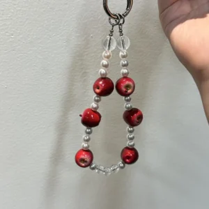 Apple Bag Charm & Phone Strap – Handcrafted Realistic Fruit Keychain