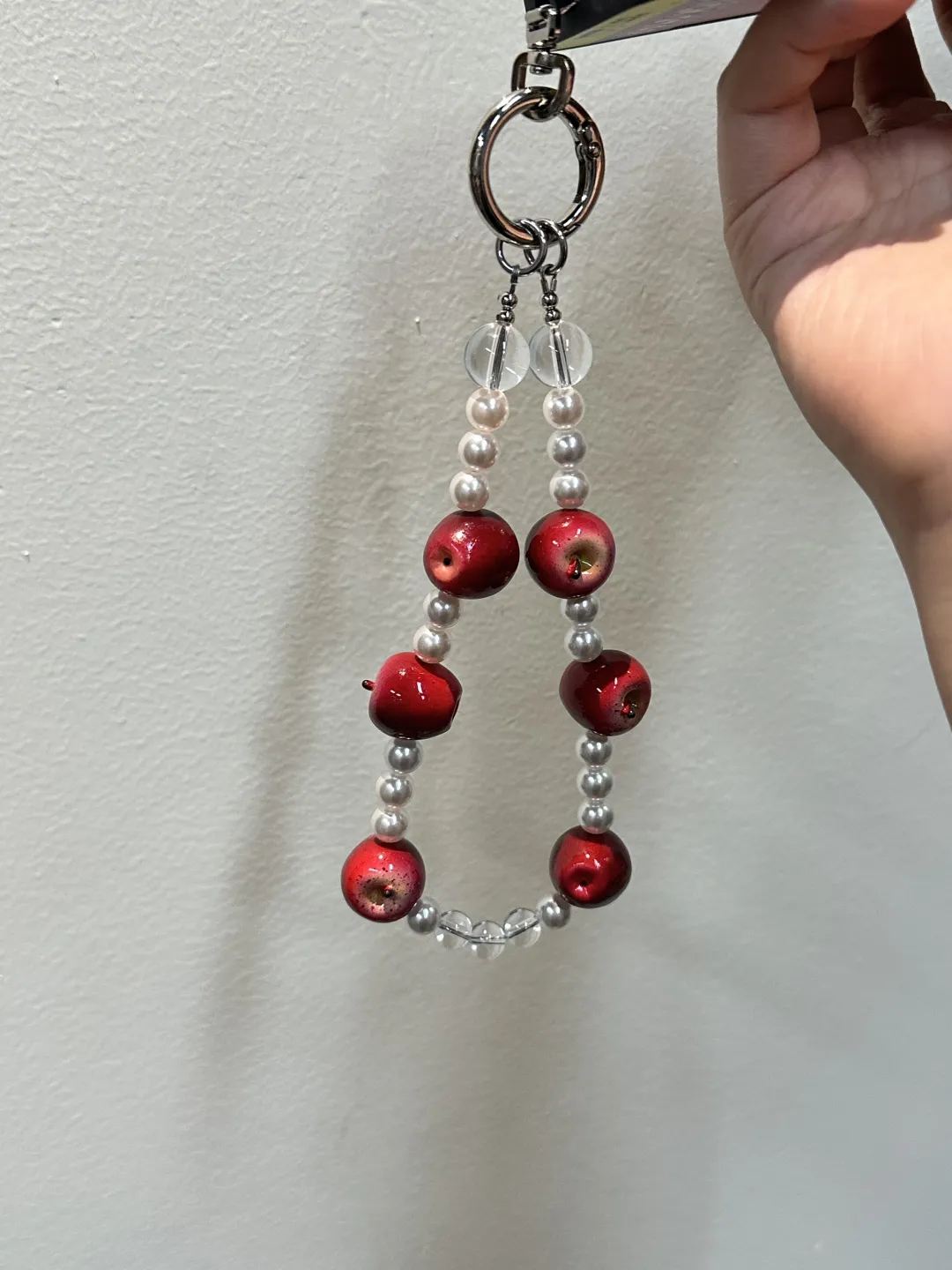 Apple Bag Charm & Phone Strap – Handcrafted Realistic Fruit Keychain