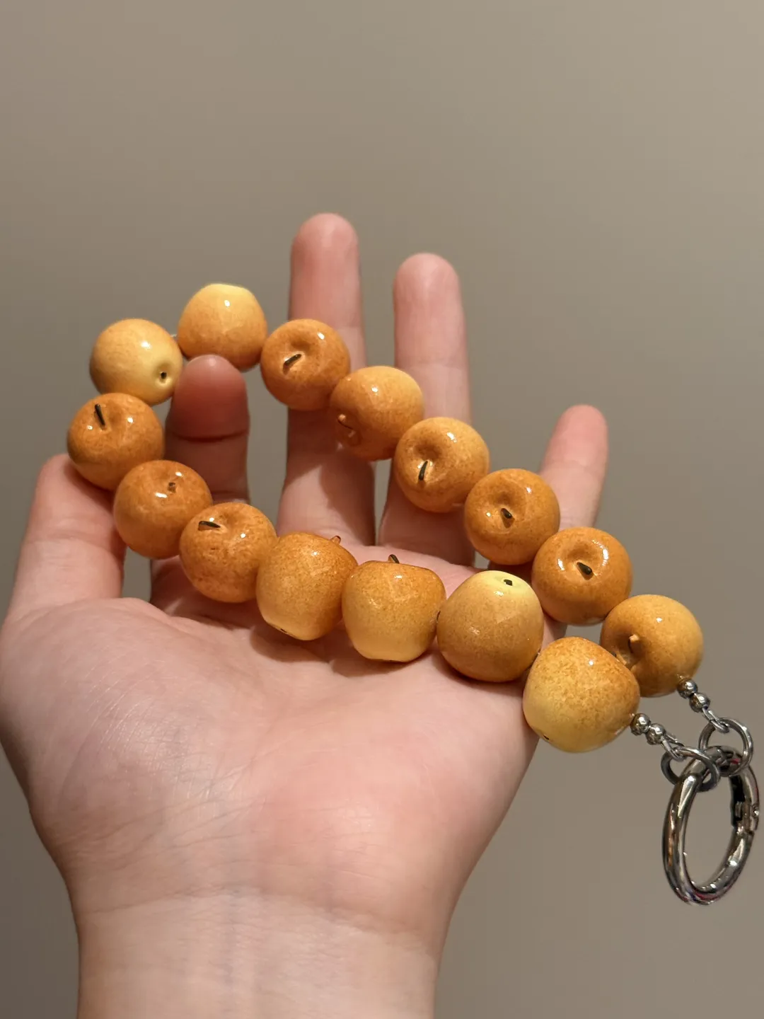 Apple Bag Charm & Phone Strap – Handcrafted Realistic Fruit Keychain - Image 6