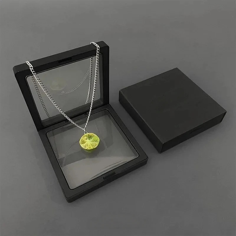 Translucent Lime Slice Pendant Necklace – Handcrafted Realistic Resin Citrus Fruit Charm - Image 4